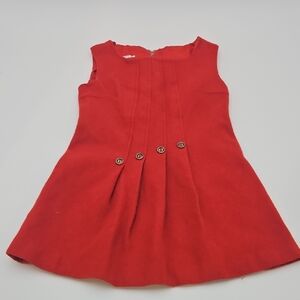 Vintage Russ Girl Dress Orange Red Sleeveless 7 Kids 70s 80s